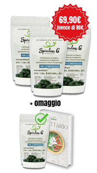 Offerta speciale: Spirulina G 400 COMPRESSE (300 + 100 OMAGGIO)  - Spirulina ITALIANA PURA 100%  + EBOOK Omaggio | Spirulina G
