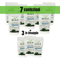 OFFERTA SPECIALE: 7 confezioni di SpirulinaG da 100 compresse + 3 confezioni in OMAGGIO | Spirulina ITALIANA PURA 100% | Spirulina G